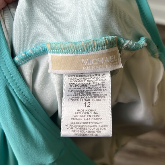Michael Kors women’s  Aqua One Piece Swimsuit Size 12 💚 - Picture 7 of 7